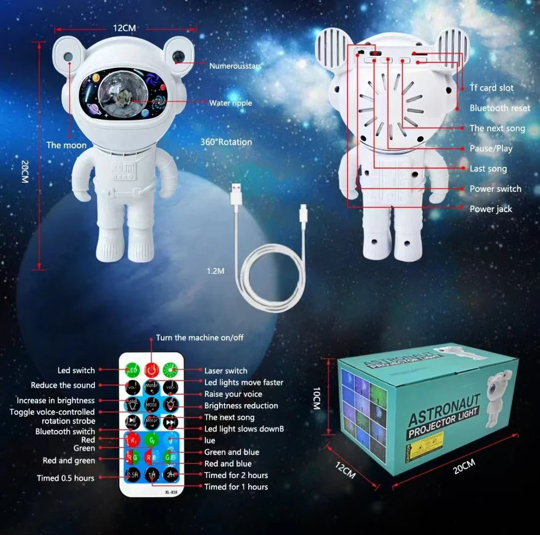 Smart Astronaut Galaxy Projector with Bluetooth