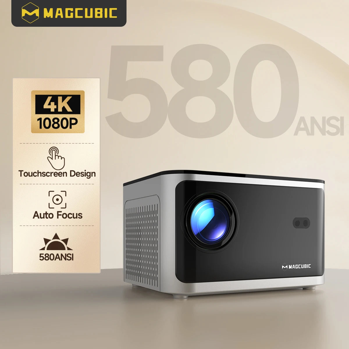 Smart Projector with WiFi 6, Auto Focus and Voice Control