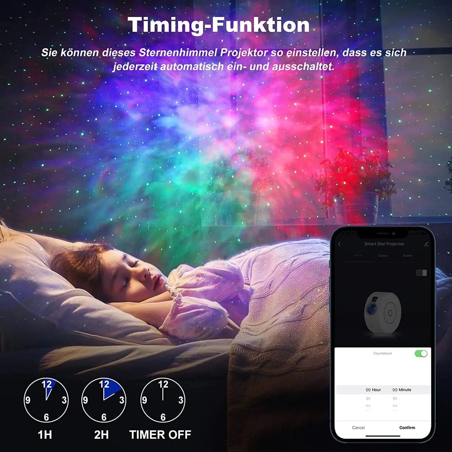 Smart Aurora Galaxy Star Projector with APP Control