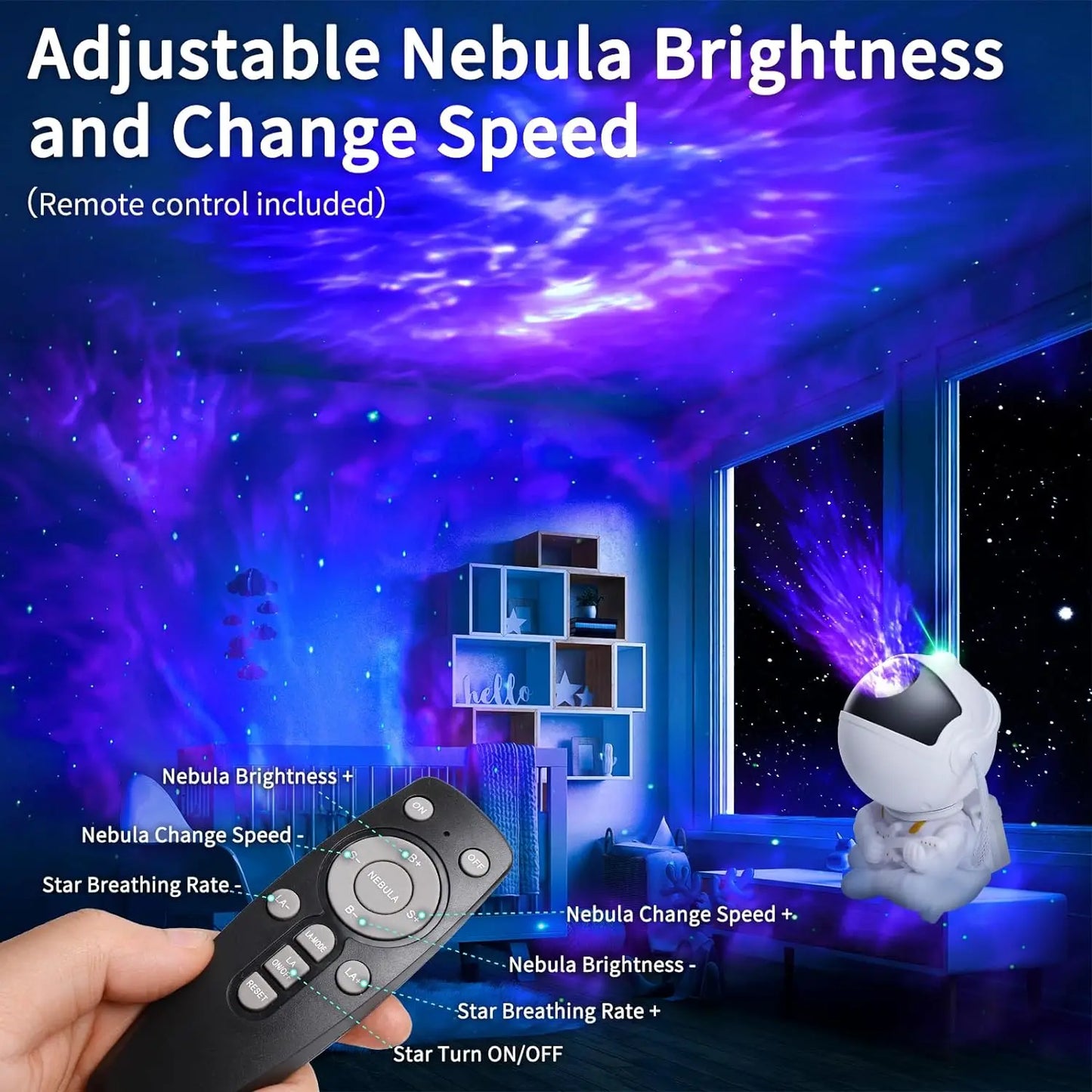Astronaut Galaxy Star Projector with 360° Rotating