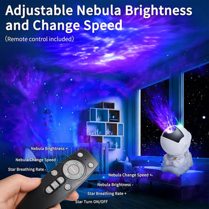 Astronaut Galaxy Star Projector with 360° Rotating