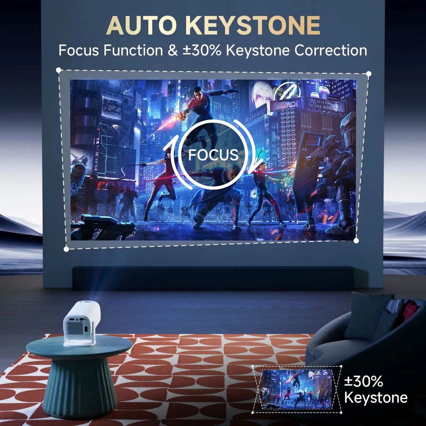 Mini Smart Projector with Android 14