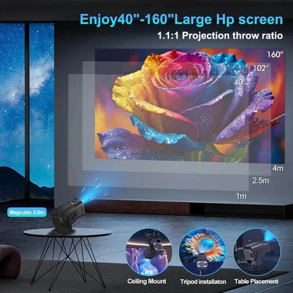 Portable 1080P Smart Projector with Android 11