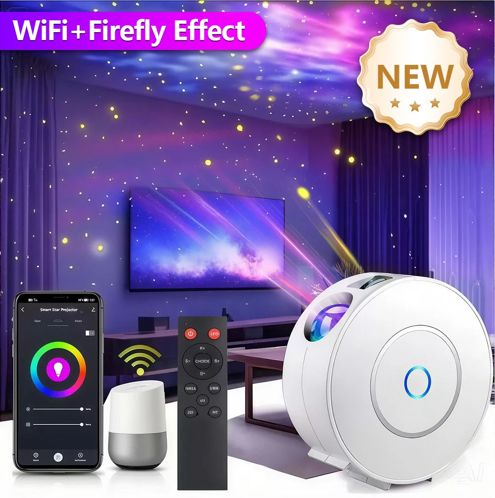 Smart Galaxy Star Projector with Voice Control